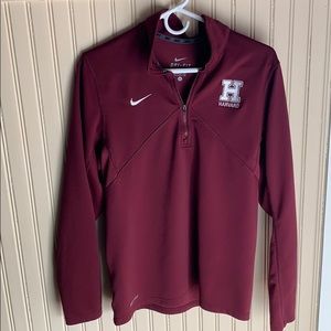 Men’s Harvard quarter zip dry fit Nike pullover.